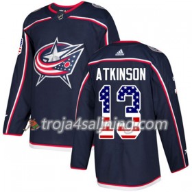 Blue Jackets tröja Cam Atkinson 13 Adidas 2017-2018 Marinblå USA Flag Fashion Authentic - NHL Tröjor Herr